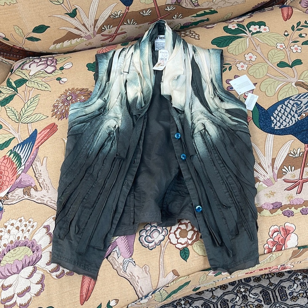 Issey Miyake Vest Architectural Green Vest